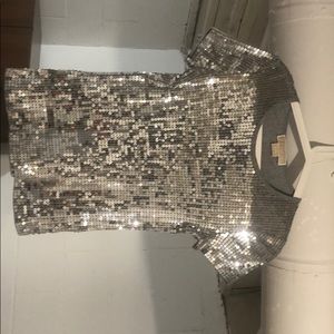 Silver sequin top